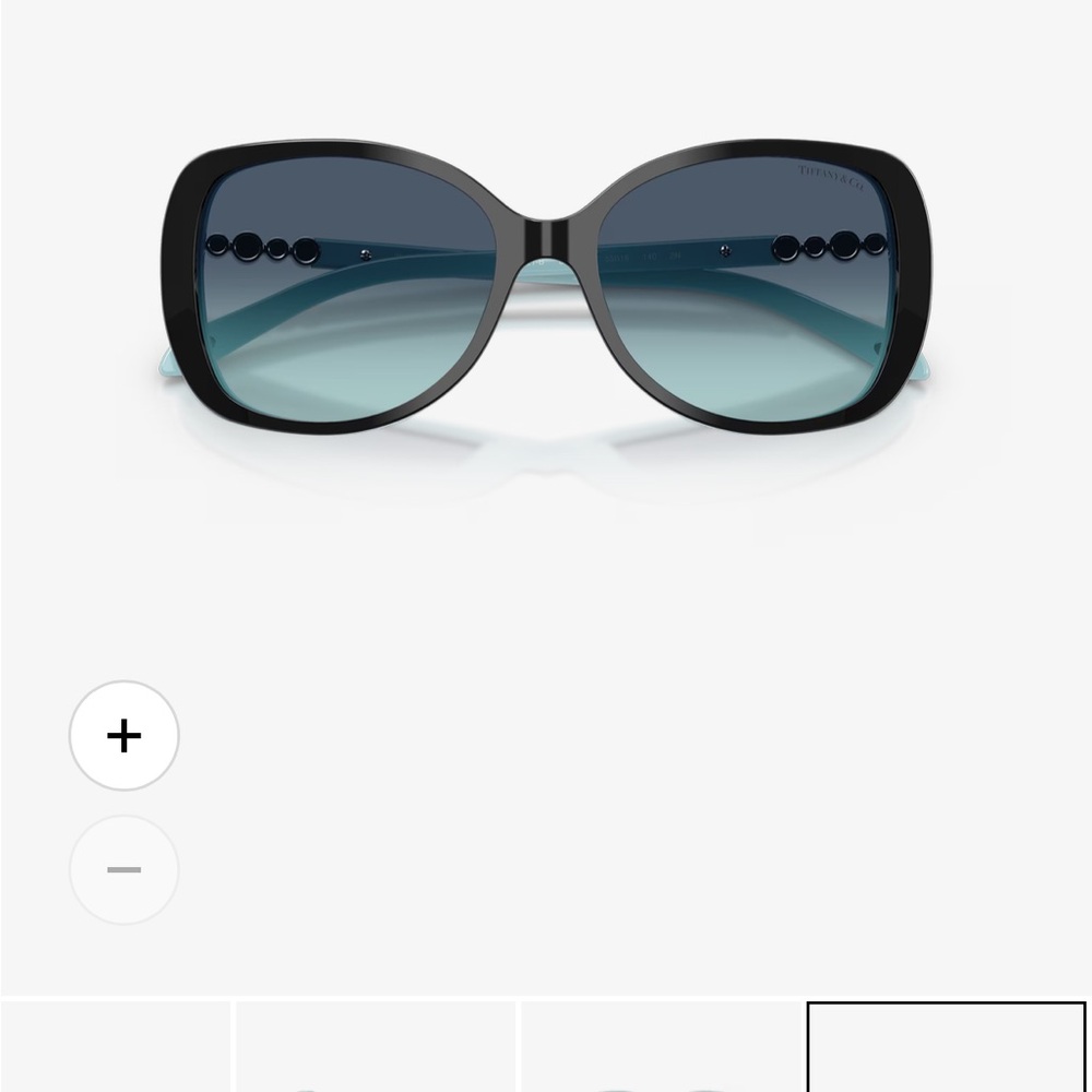 Tiffany & Co. Women's Sunglasses with Black Frame and Teal Lenses